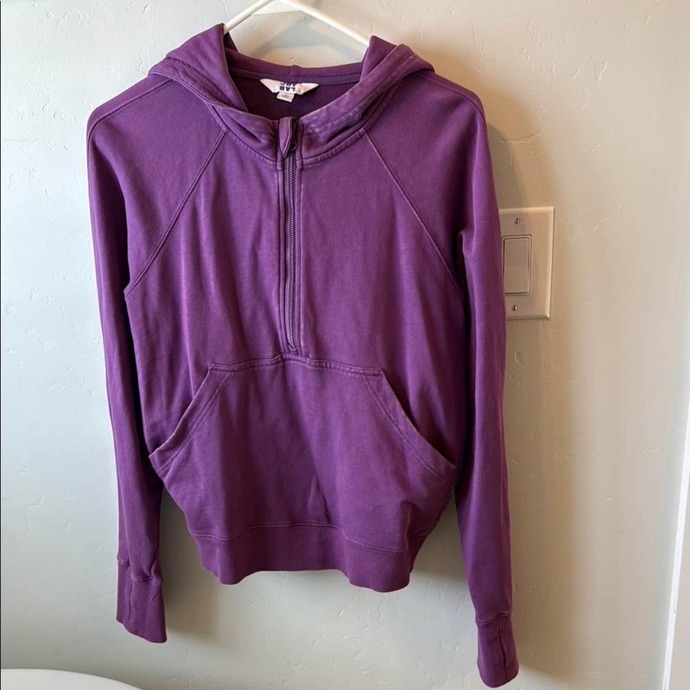 Purple Relaxed Fit Hoodie with Long Sleeves